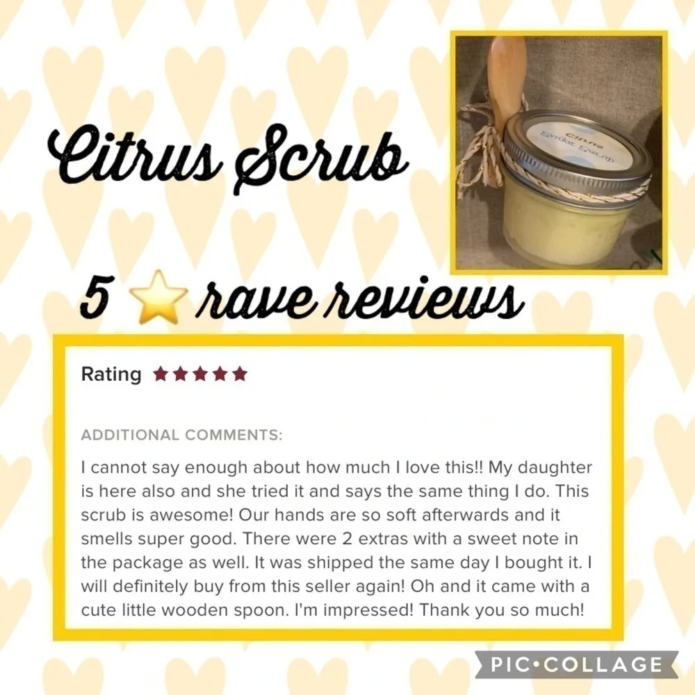 Custom scrub blend, 8 oz. jar exfoliating moisturizing all natural skin care